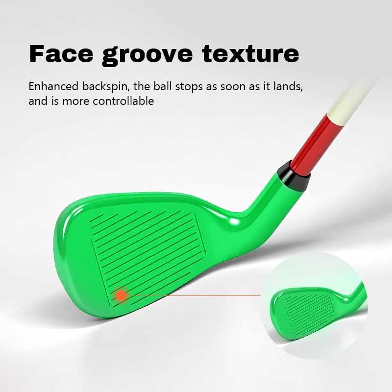 KONDAY Kids Golf Clubs Set Children Golf Set Yard Sports Tools Three Clubs with Carry Bag and Soft Balls (Green) - Image 3